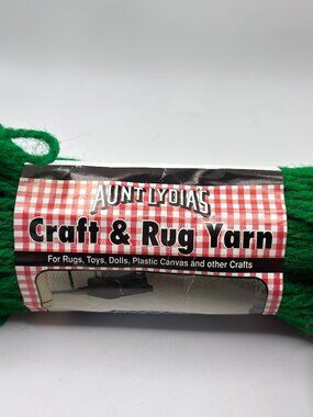 Aunt Lydias Craft & Rug Yarn 1 Skein Christmas Green LOT 443978 412 VTG 100 Poly